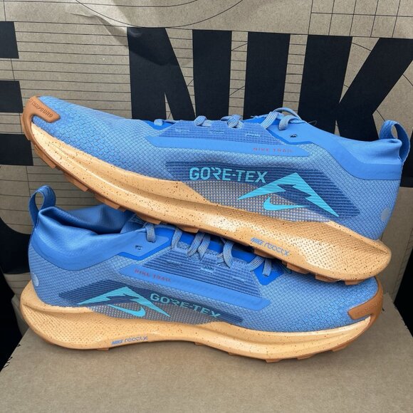 NEW Nike Pegasus Trail 5 GTX Gore Tex Blue Copper Moon FQ0908-400 Size 8 - Picture 2 of 6